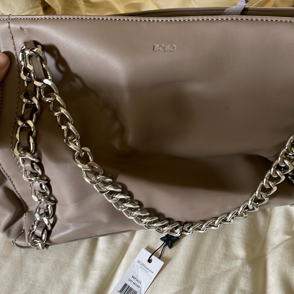 BCBG large satchel taupe
